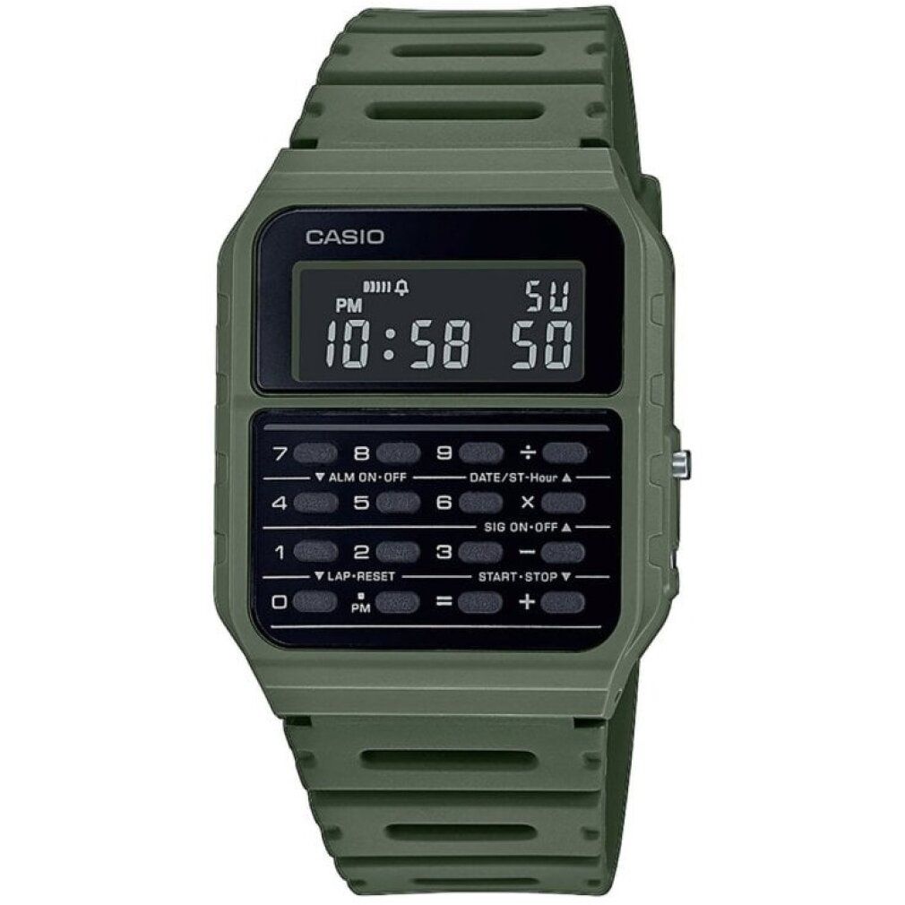 Casio ca-53WF-3B Calculator Green Digital Herren-Armbanduhr Original