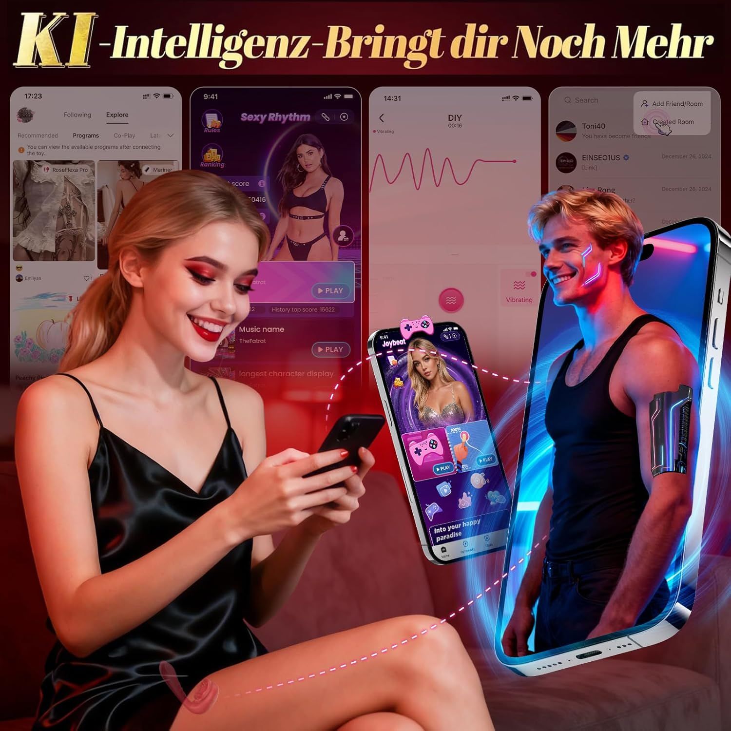 Tagnaff Rosen Vibrator KI-Steuerung Sex Spielzeug