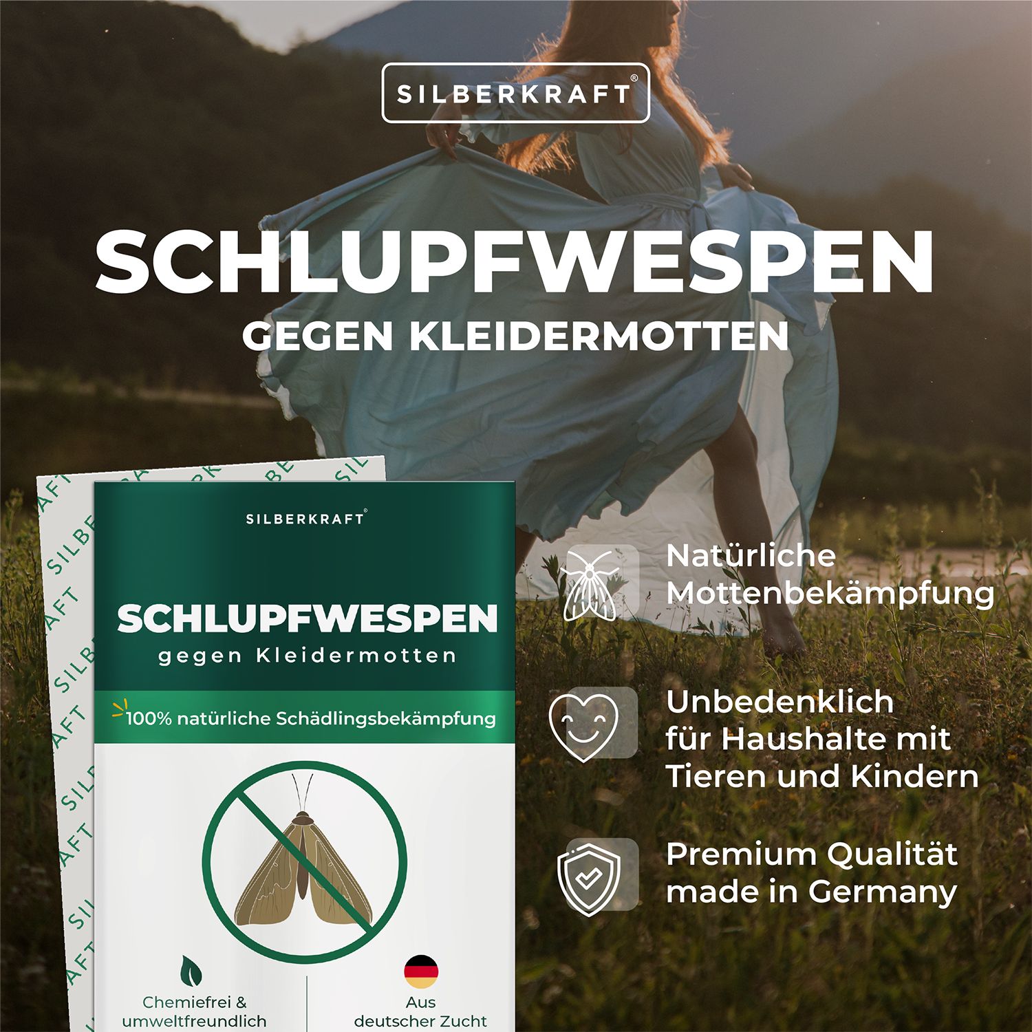 SILBERKRAFT Schlupfwespen gegen Kleidermotten