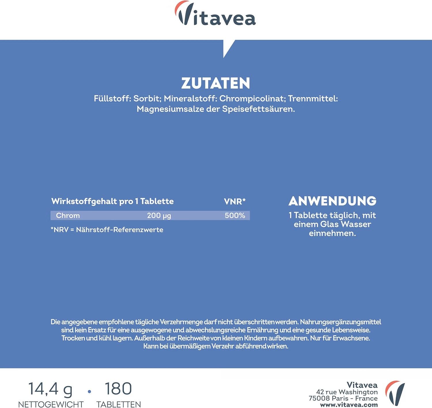 Vitavea Chrompicolinat 200 µg