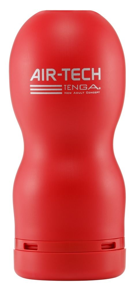 Roter, zylindrischer Gegenstand. Aufschrift: AIR-TECH, TENGA, New Adult Concept.