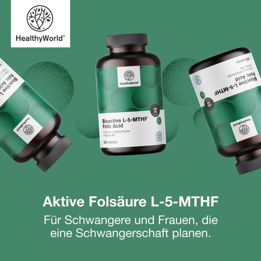 Drei Dosen Aktive Folsäure L-5-MTHF, für Schwangere und Frauen mit Kinderwunsch.