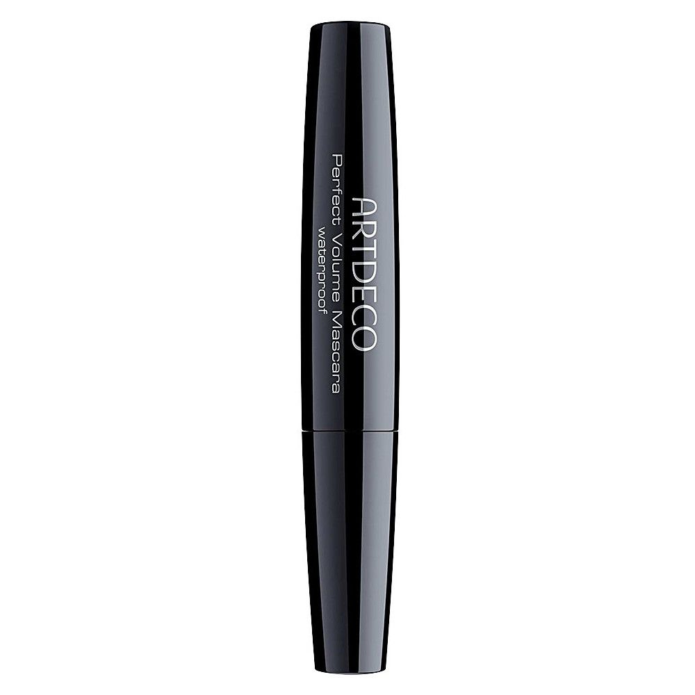 Schwarze Mascara-Tube. Auf der Tube steht: ARTDECO Perfect Volume Mascara waterproof.