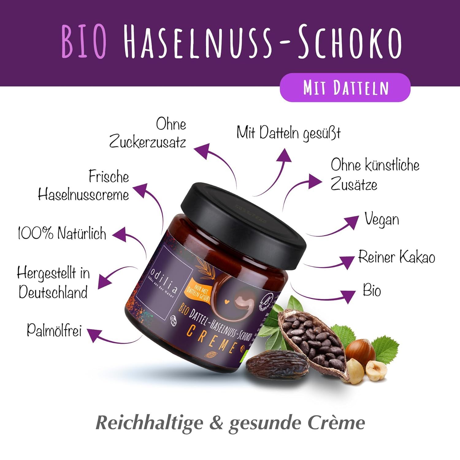 odilia Dattel Haselnuss Schoko Creme