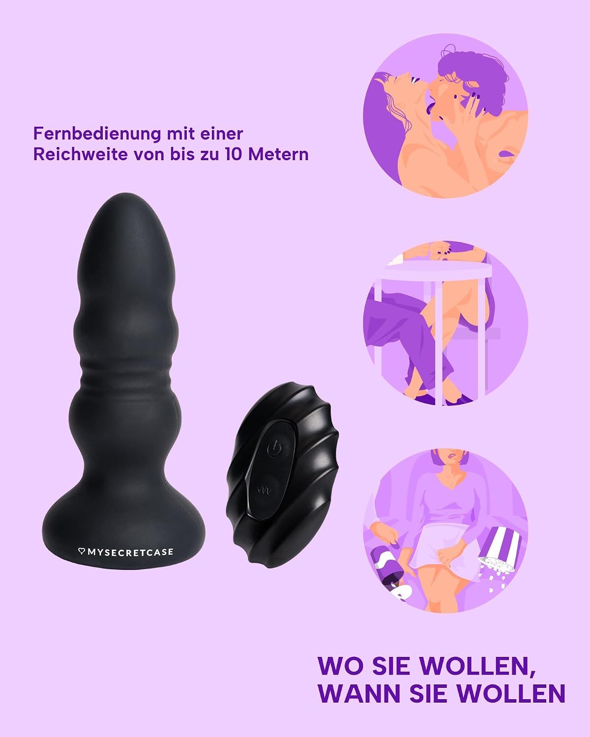 Lila Hand-förmiger Artikel mit detaillierter Fingerstruktur und einem kugelförmigen Ende. Maße: 19cm Gesamtlänge, 7.4cm breit, 16cm hoch.