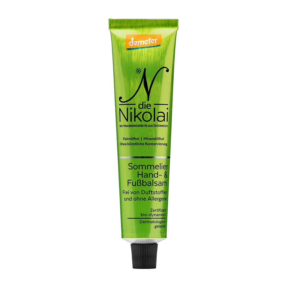 Hand- & Fußbalsam Tube mit Demeter Siegel.