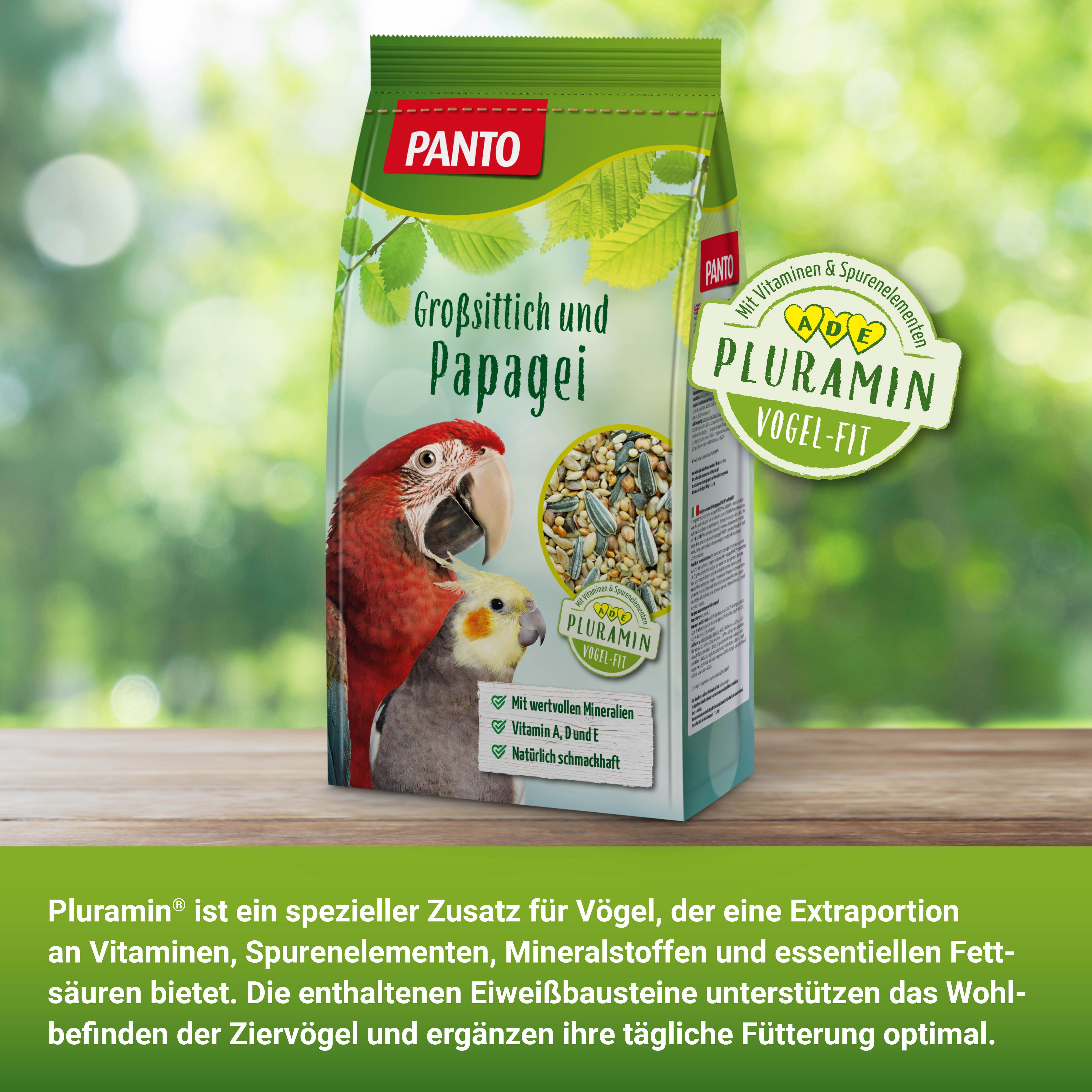 PANTO® Großsittich- und Papageienfutter mit Pluramin®