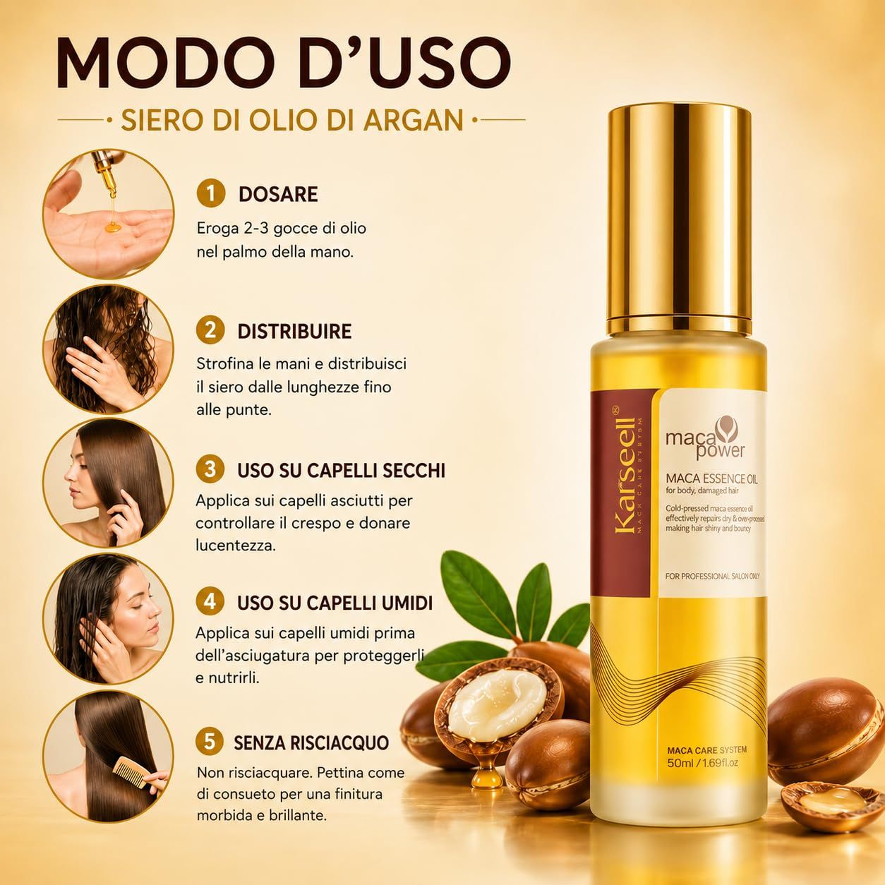 KARSEELL Arganöl-Haarserum – Glanz, Pflege und Anti-Frizz-Finish