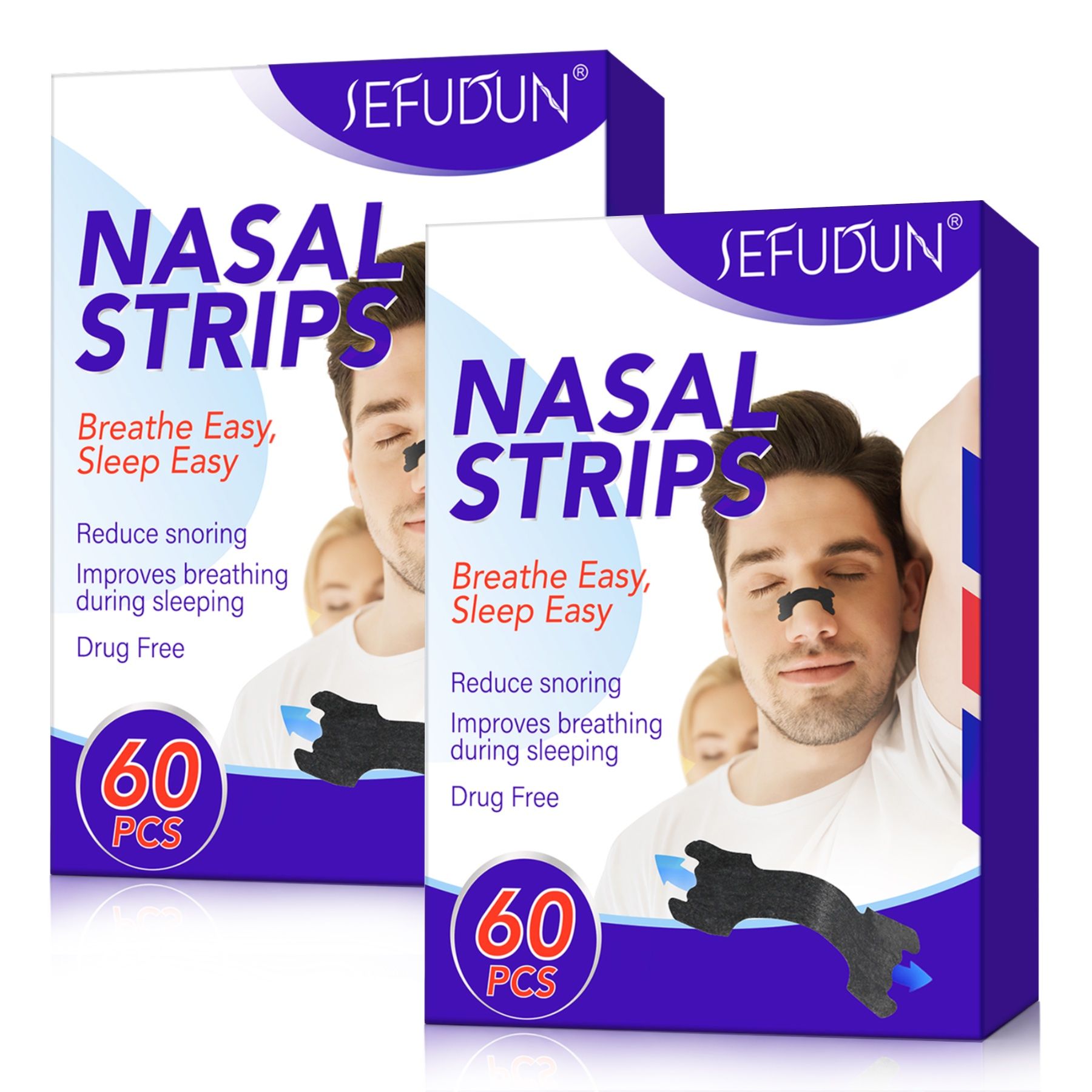 P-beauty Nasenpflaster Strips Nasenspreizer bei Schnarchen Hautfreundlich Schwarz