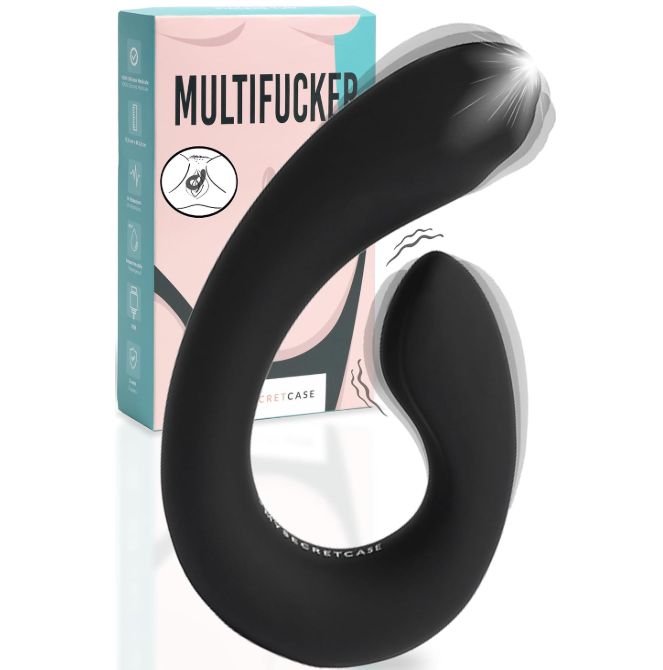 Schwarzer Vibrator, wasserdicht (IPX7) und leicht zu reinigen.