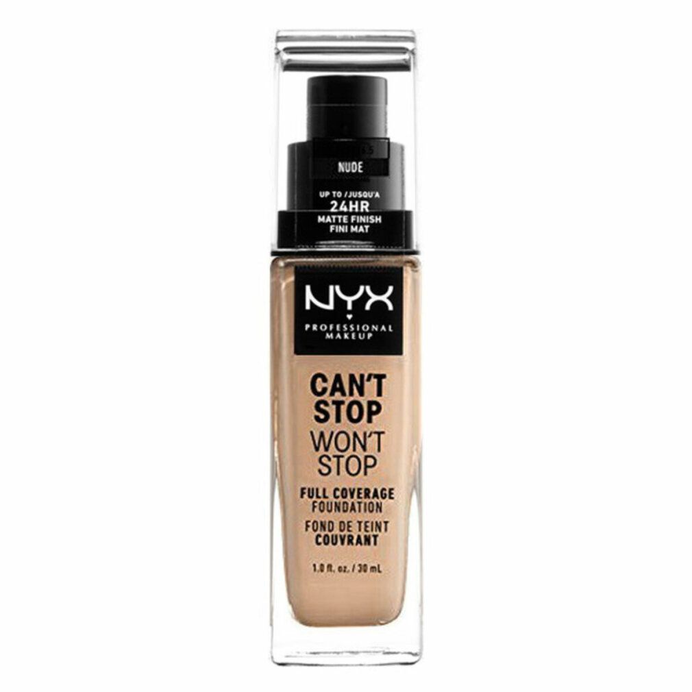 NYX Can't Stop Won't Stop Foundation Flasche, Farbton Nude.