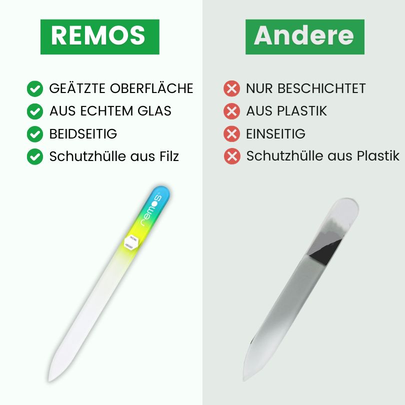 REMOS Glasnagelfeile, 14 cm, beidseitig