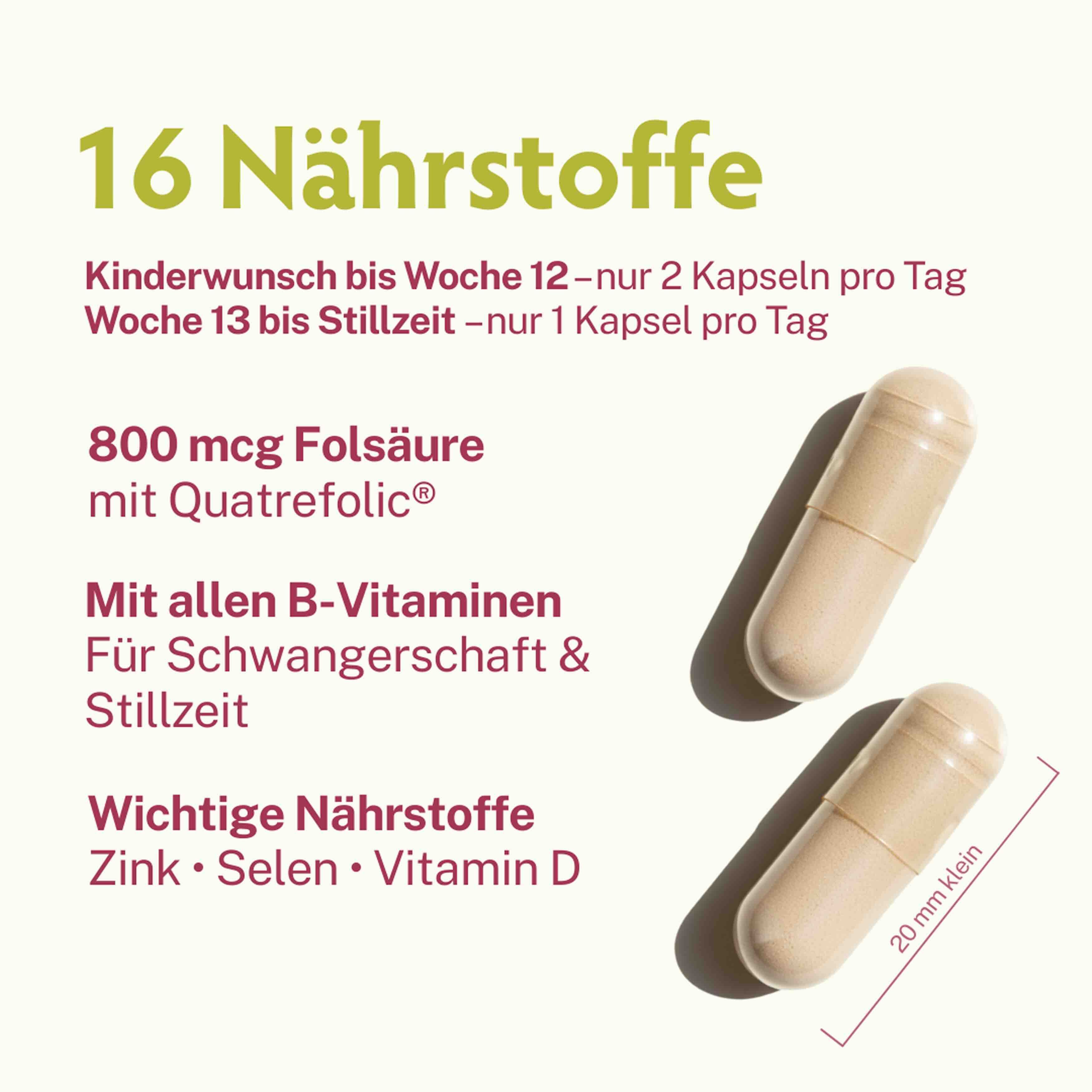Zwei Kapseln, eine davon mit Längenangabe 20 mm.