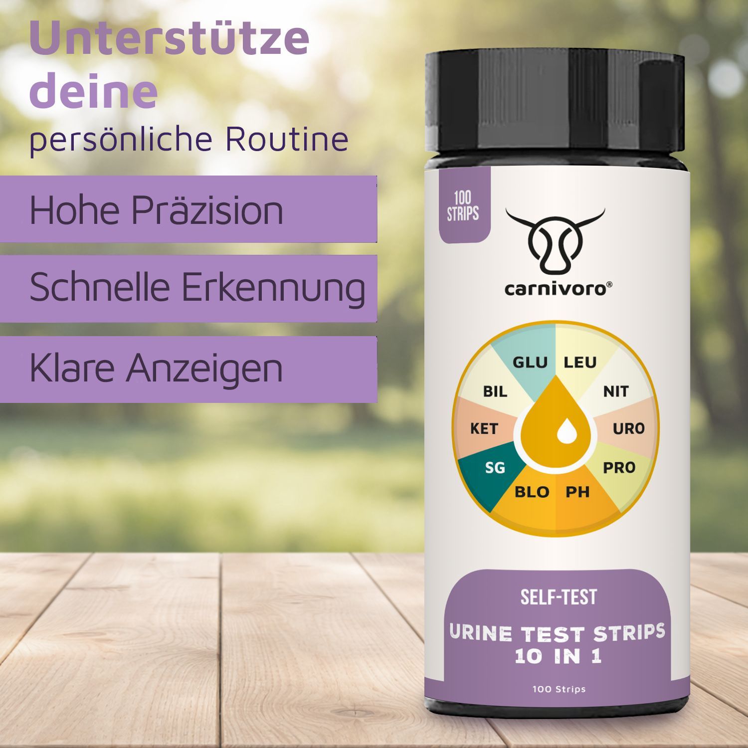 carnivoro® Gesundheitstest - Urin Teststreifen für 10 Parameter