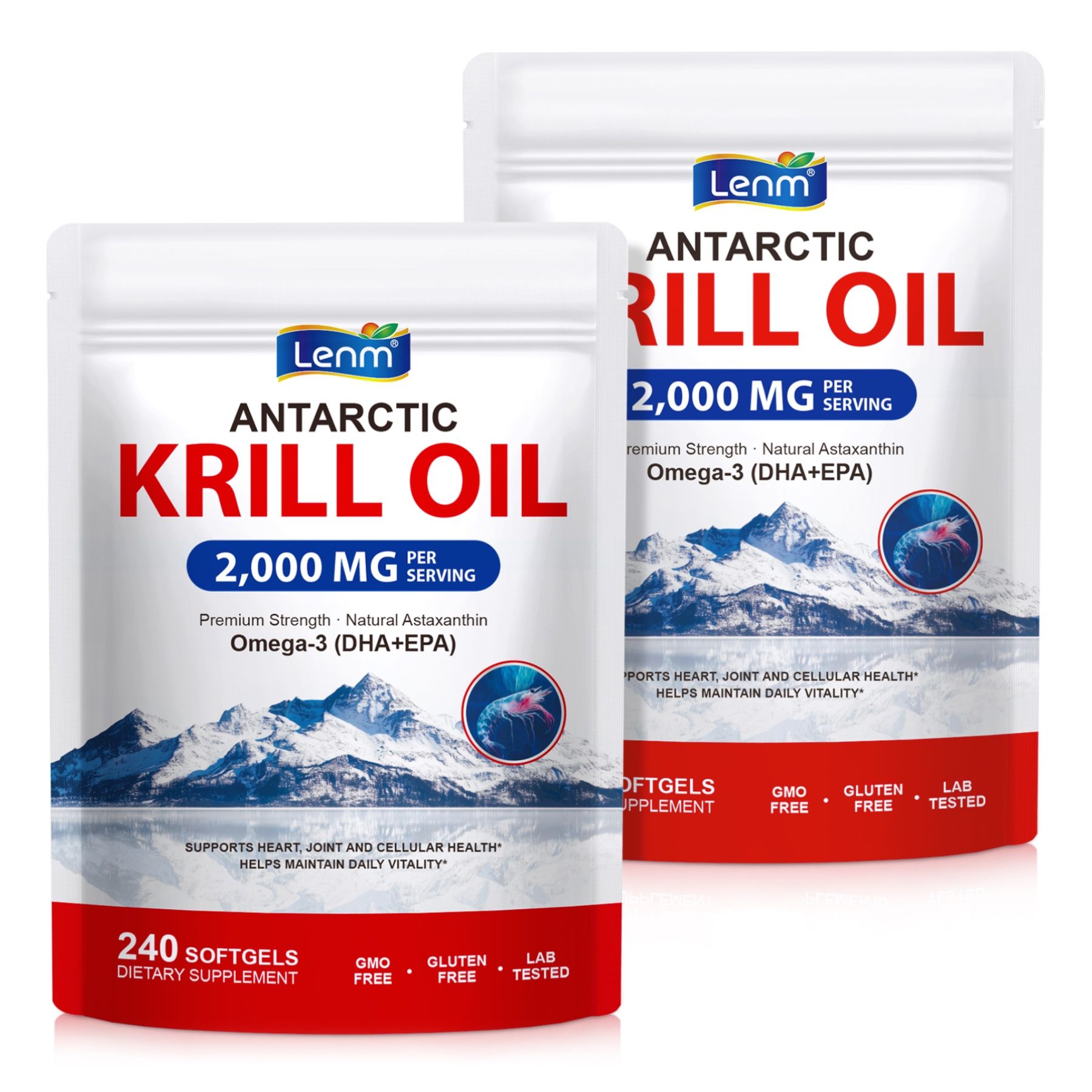 P-beauty Omega 3 Krillöl 2000mg EPA DHA Astaxanthin Phospholipide Hochdosiert Softkapseln