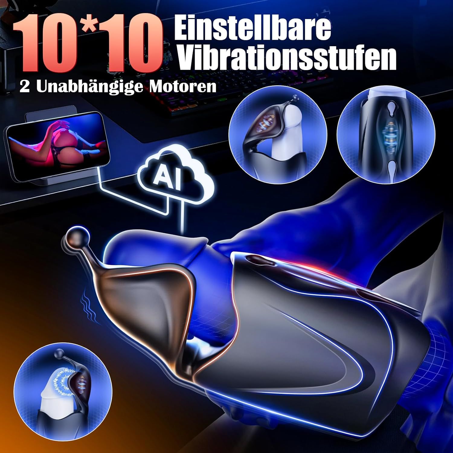 Tagnaff Masturbieren für Männer Handfrei Penis und Hoden Vibrator