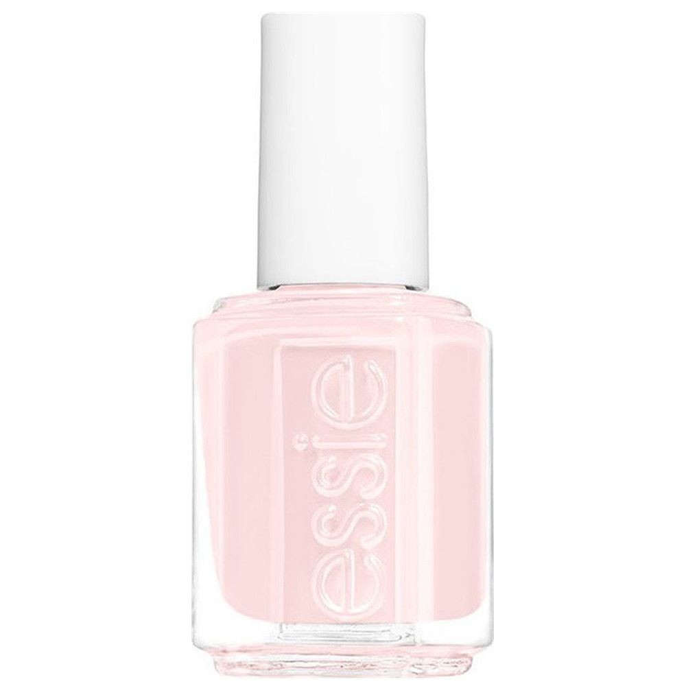 Essie Nagellackflasche in zartem Rosa mit weißem Deckel.