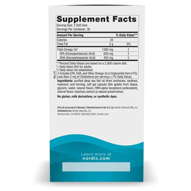 Nordic Naturals Ultimate Omega-3 1280 mg aus Fischgelatine - Zitronengeschmack
