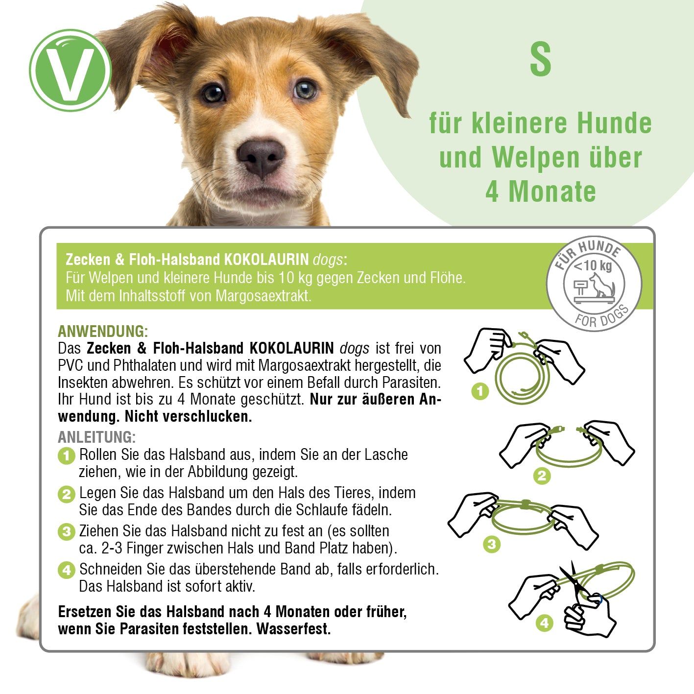 Vetlando Zecken- & Floh-Halsband  Kokolaurin für Hunde