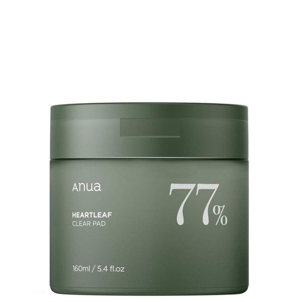 Grüner Behälter mit ANUA Heartleaf 77% Clear Pad, 160ml.