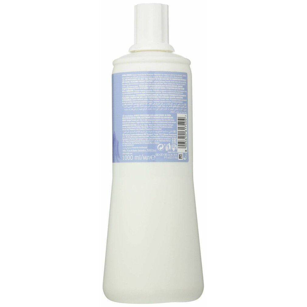 Weiße Flasche mit Etikett und Aufdruck 1000 ml.