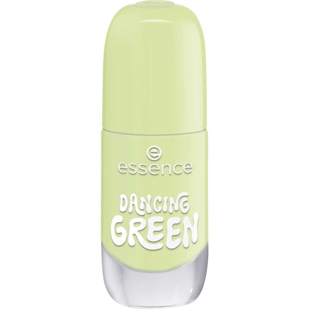 Nagellackflasche. Hellgrüne Farbe. Aufschrift: Essence, Dancing Green.