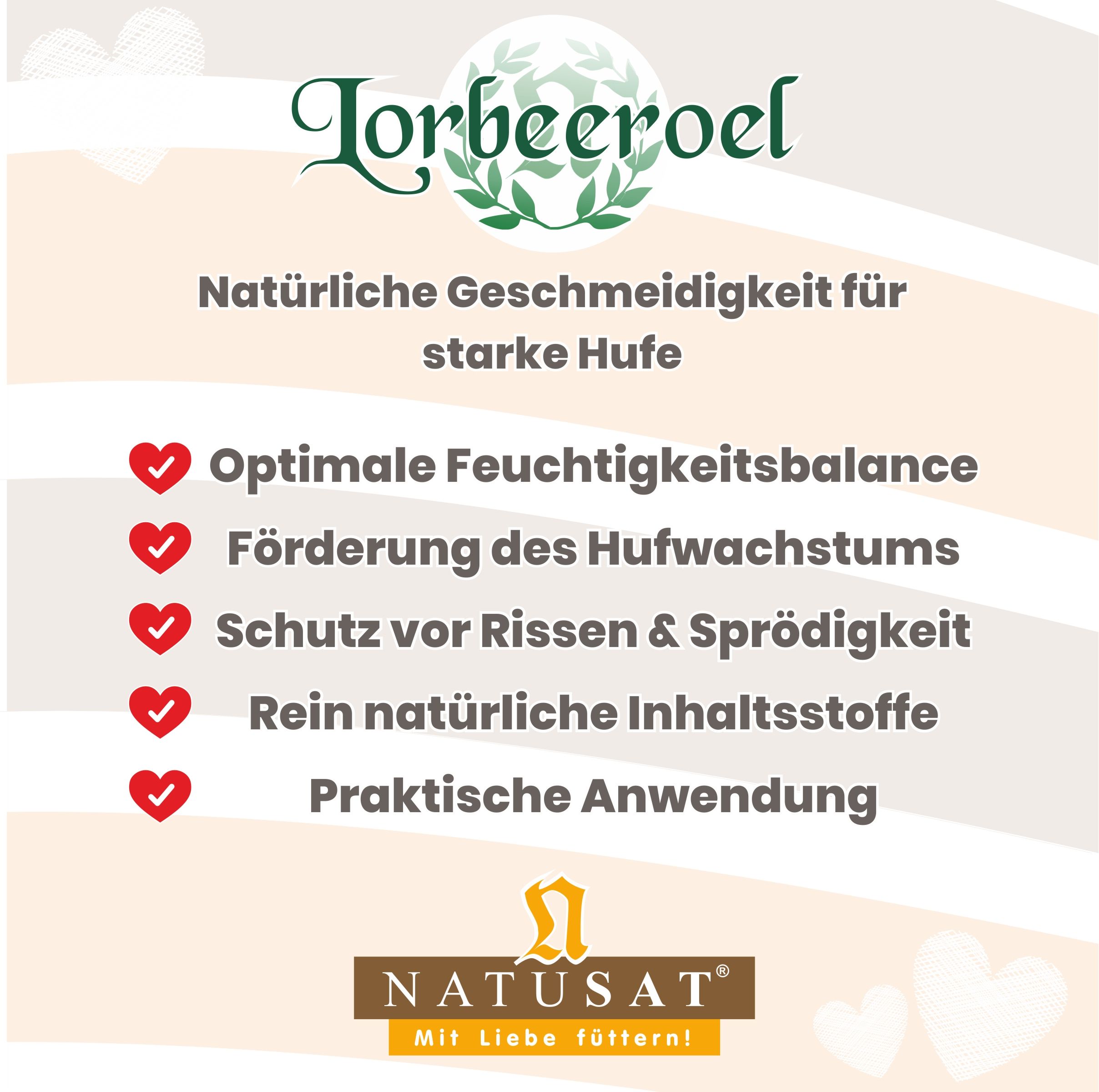 Natusat Lorbeeröl: Natürliche Geschmeidigkeit für starke Hufe. Optimale Feuchtigkeitsbalance.