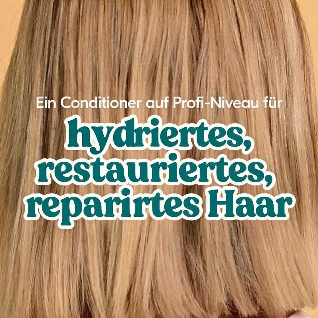 Glänzendes, repariertes Haar mit professionellem Conditioner.
