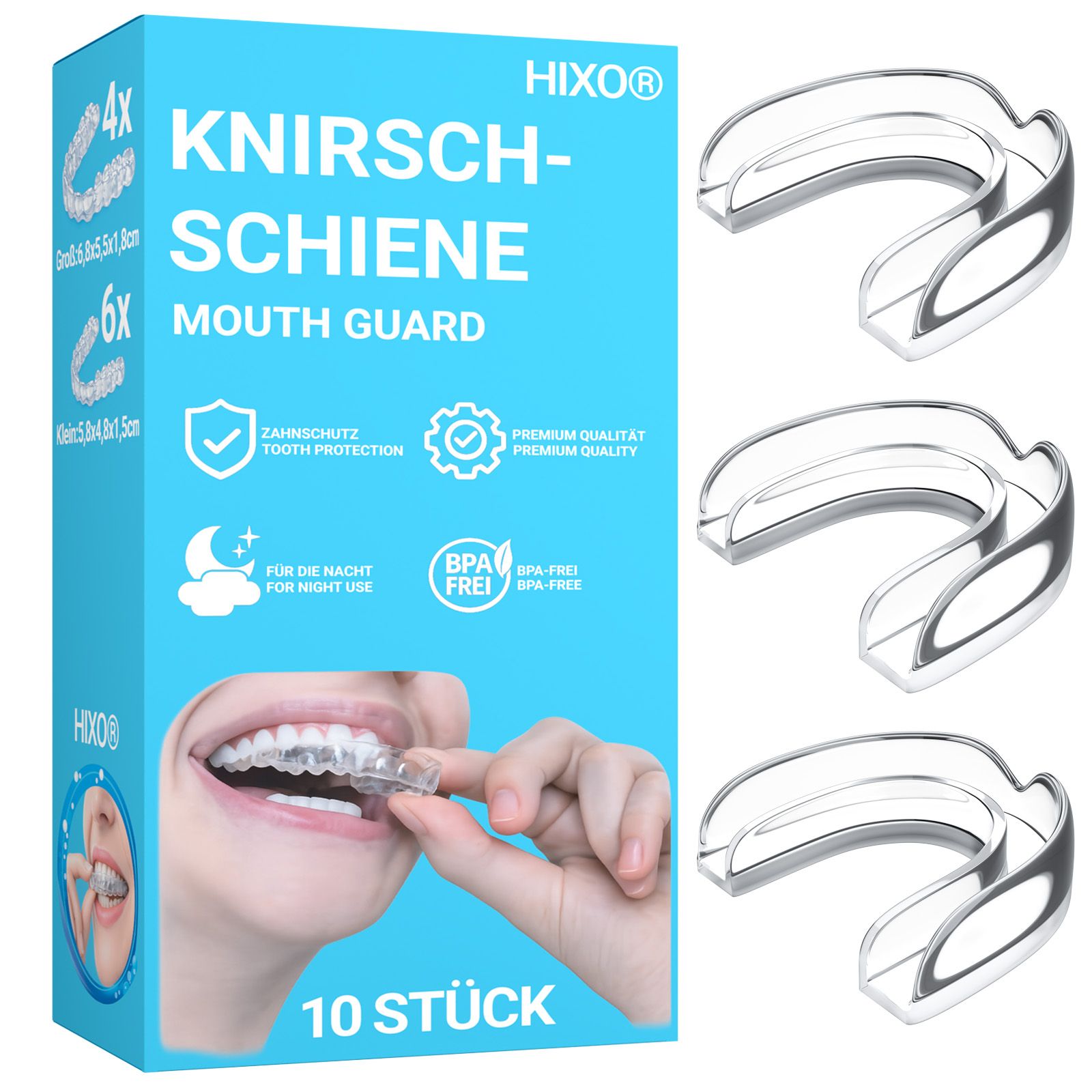 HIXO Knirscherschiene Aufbissschiene BPA-frei (Knirschschiene)
