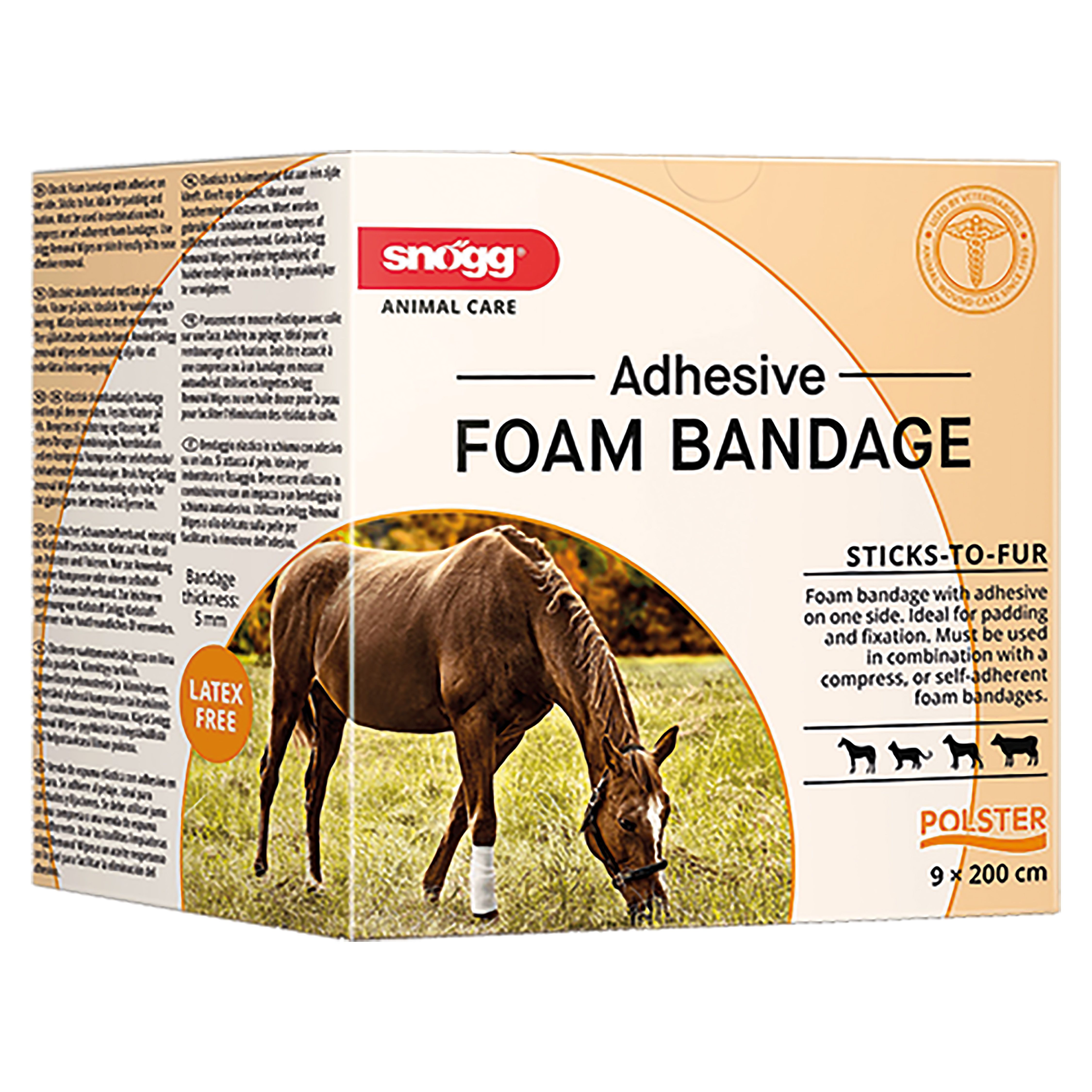 Snögg Animal Polster für Tiere - Adhesive Foam Bandage - 9 cm x 2 m