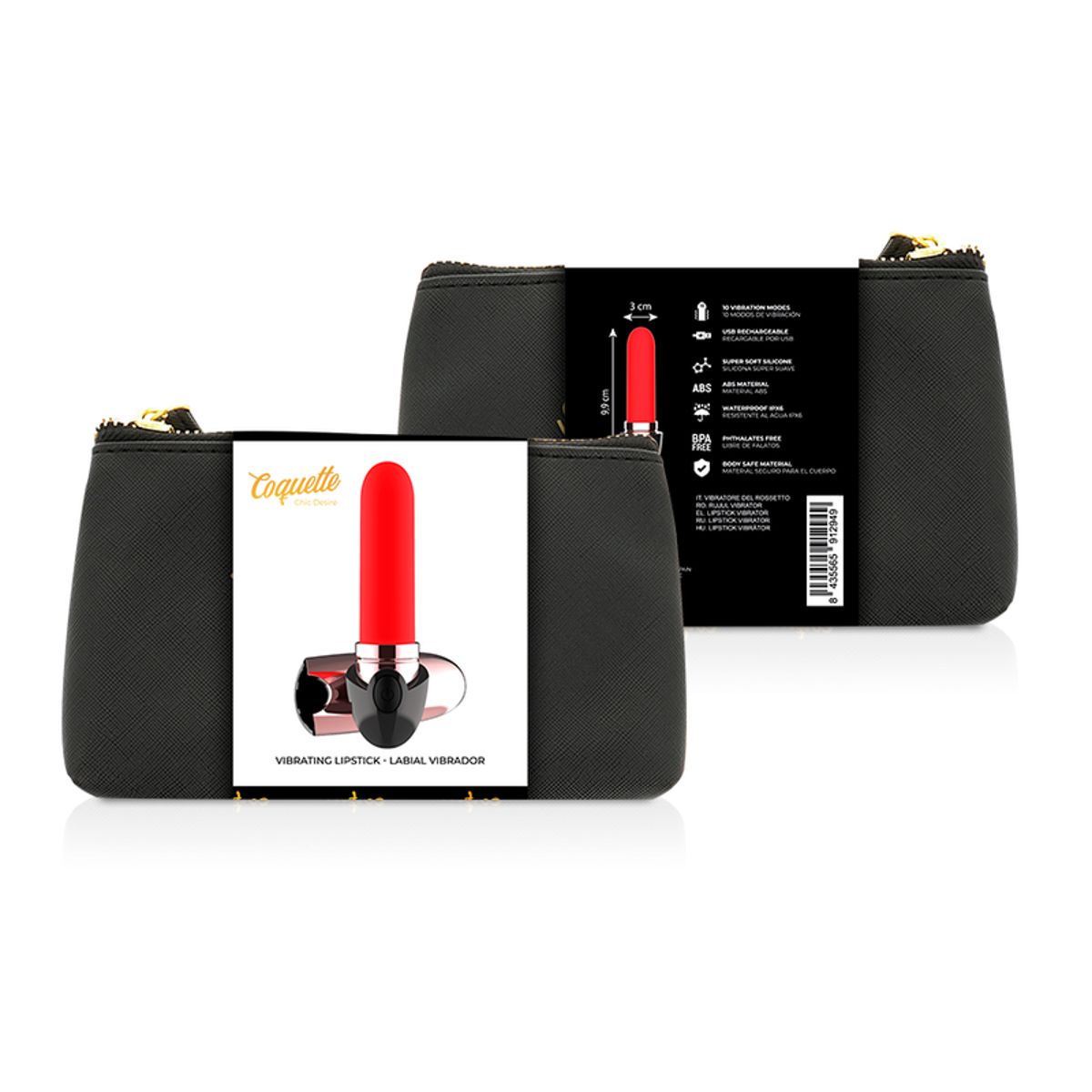 Minivibrator "Vibrating Lipstick" im Lippenstift-Design  | 10 Vibrationsmodi | Coquette
