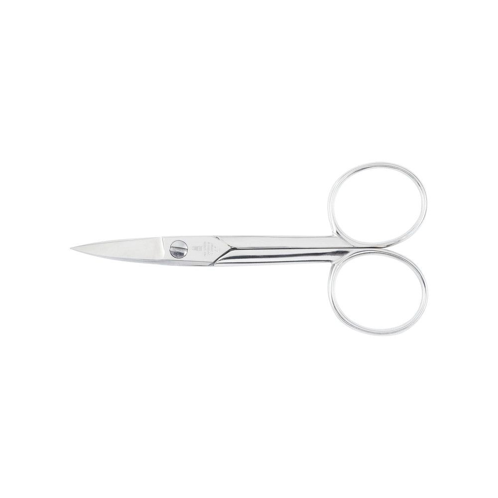 Solinger Feston-Nagelschere aus Metall mit zwei Ringen und spitzer Klinge.