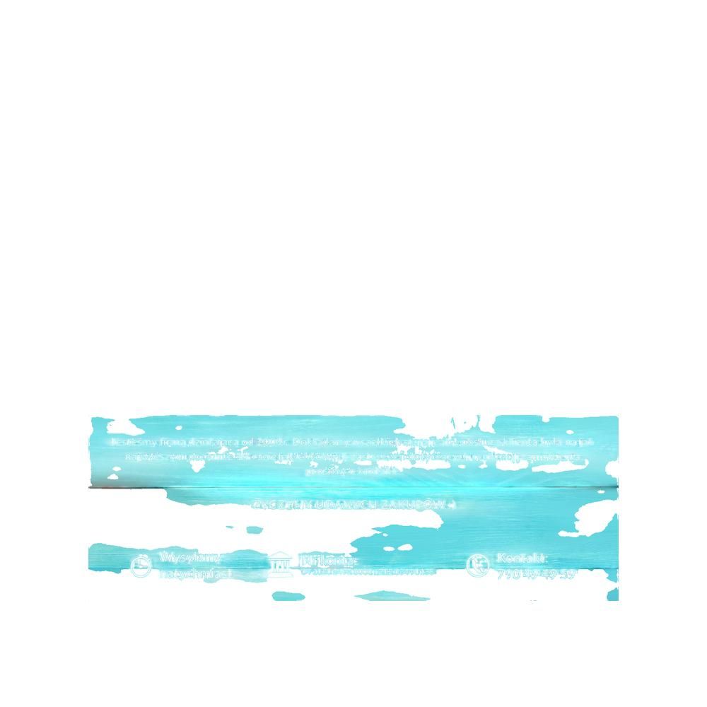 Türkisfarbener Streifen mit Text. Produktname und Marke sind sichtbar.