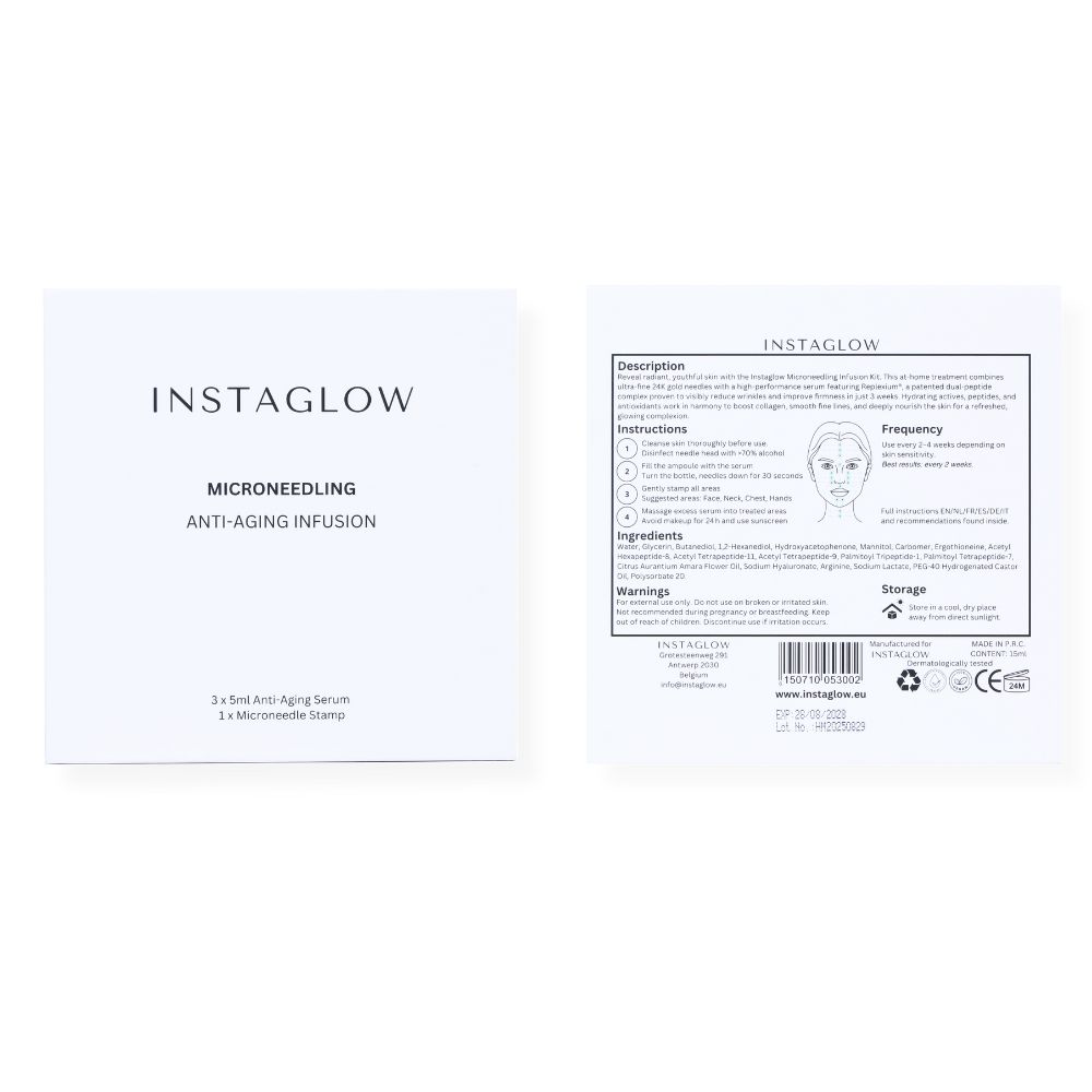 Verpackung mit Produktinformationen, Inhaltsstoffen und Gebrauchsanweisung.