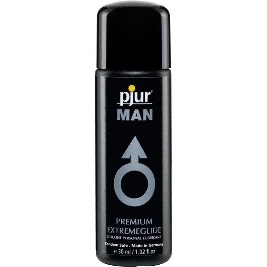 Pjur Man Premium Extremeglide Gleitgel, 30ml Flasche, silikonbasiert, kondomverträglich.