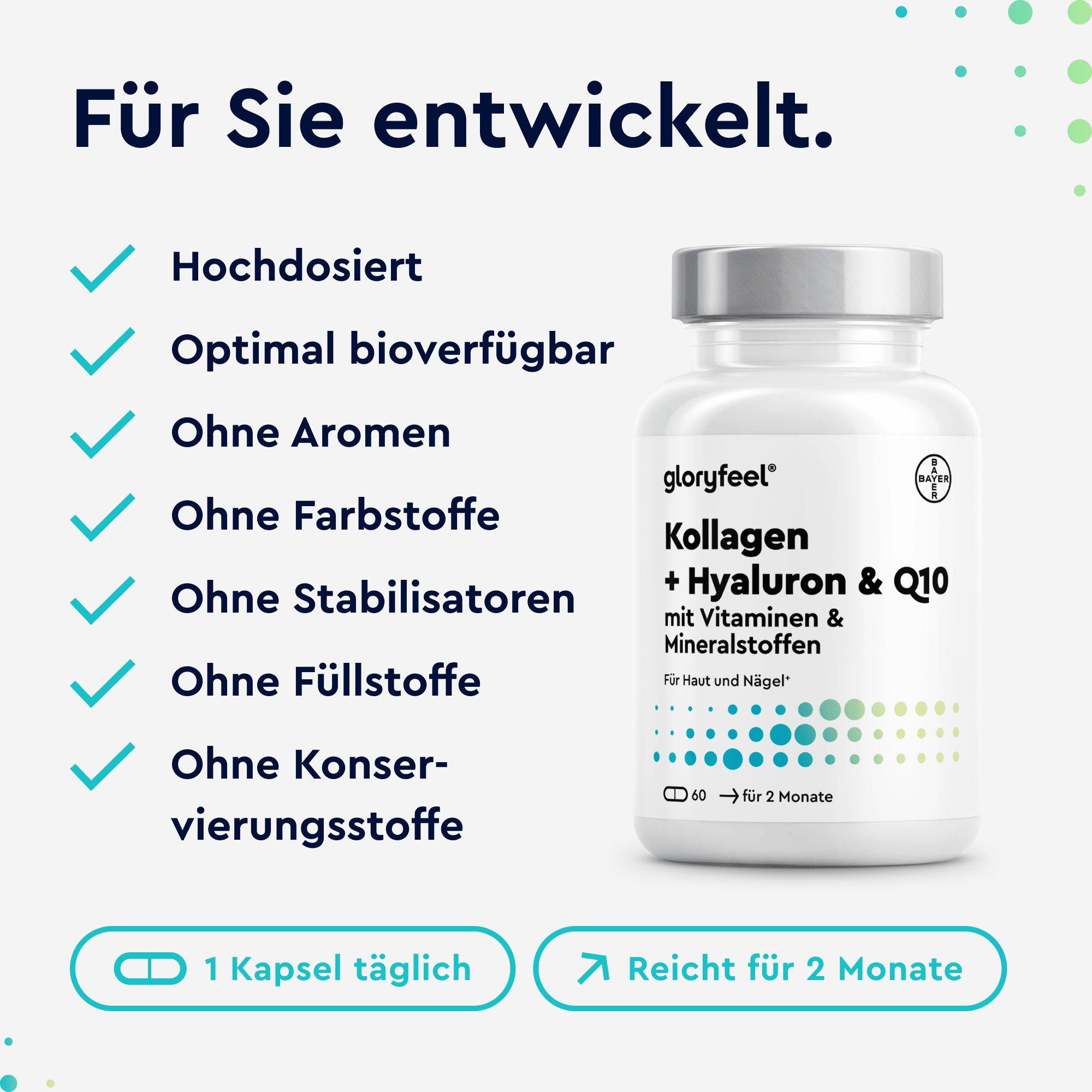 gloryfeel® Collagen + Hyaluron & Coenzym Q10 Kapseln