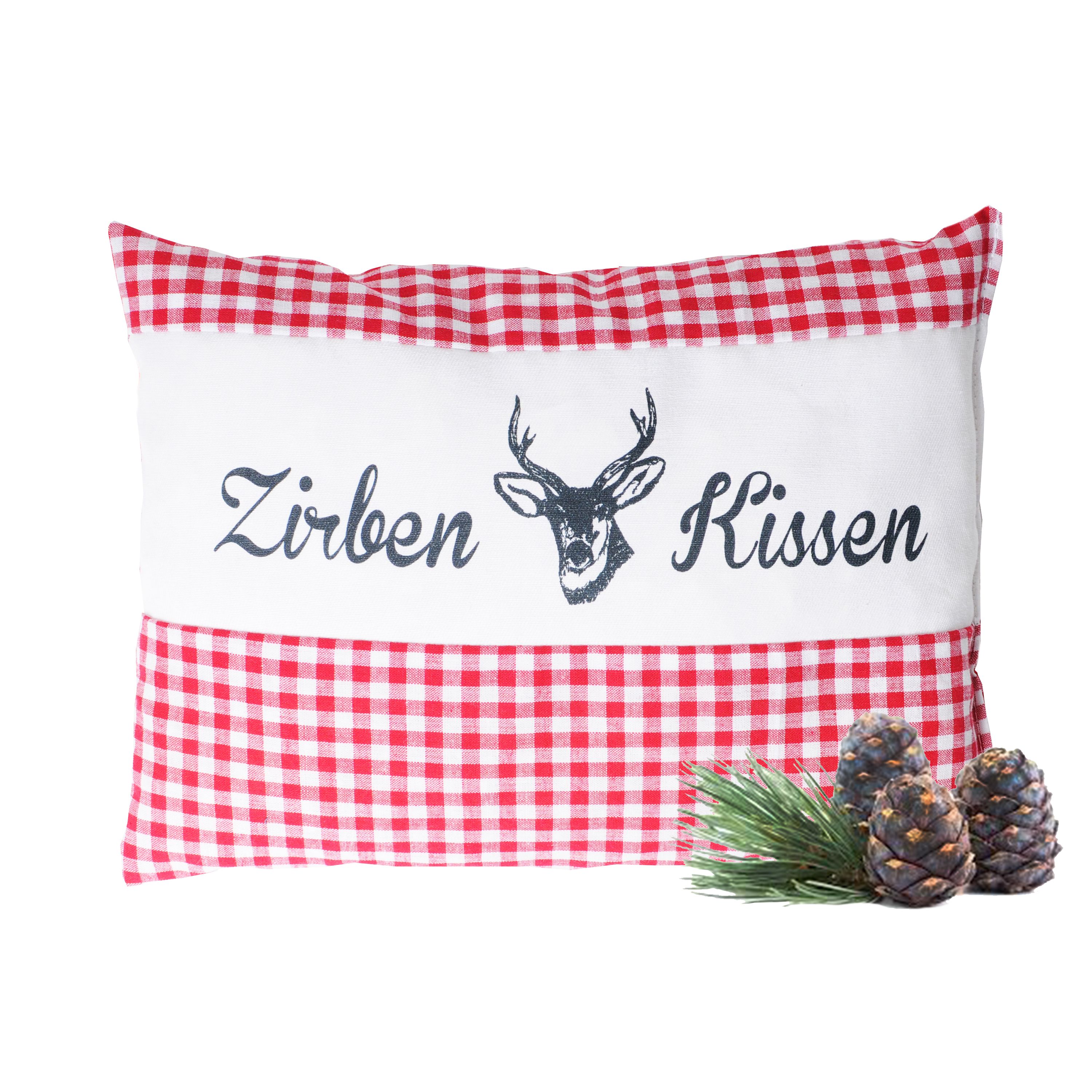 Zirbenkissen Vichy Rot 26 x 19 cm