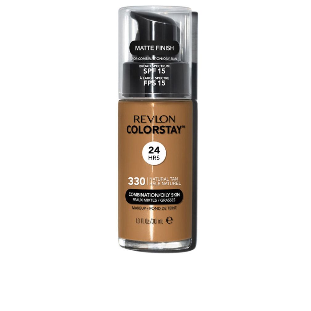 Revlon ColorStay Make-up, 330 Natural Tan, für ölige Haut, 24h Halt, SPF 15.