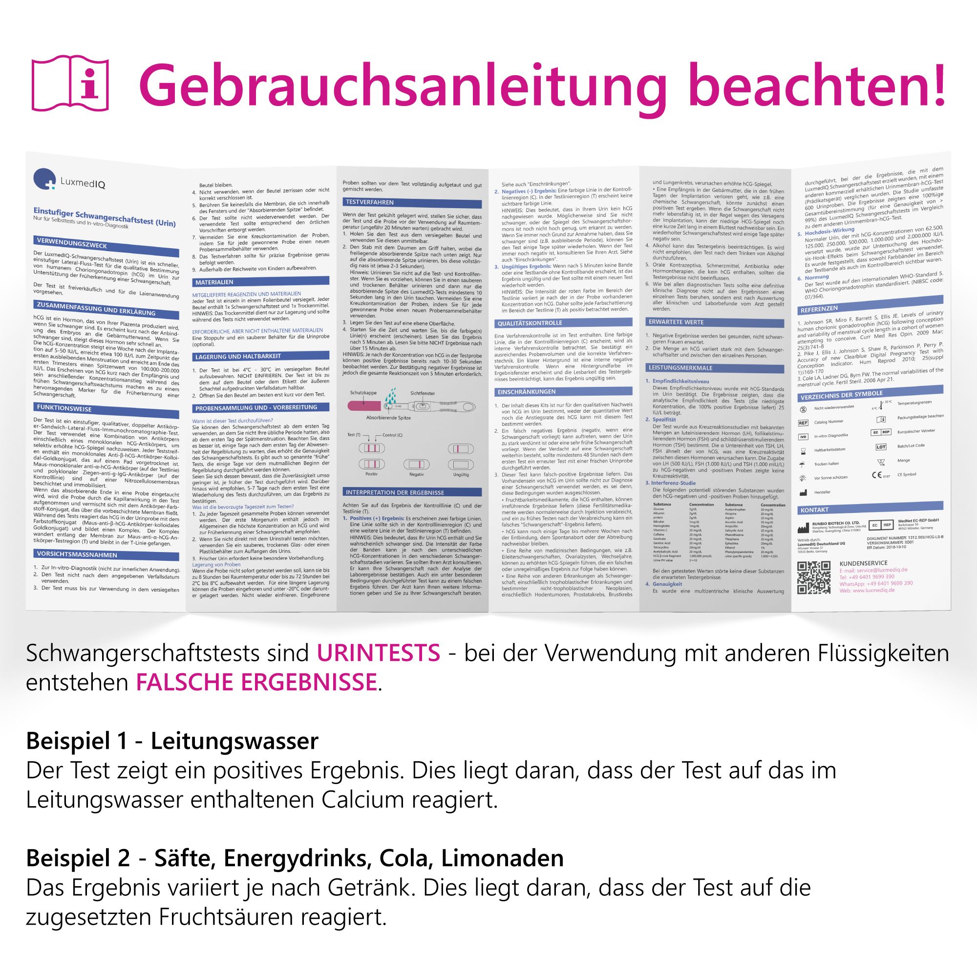 5x LuxmedIQ Schwangerschaftstest - hCG Test 25 mIU/mL - über 99% Zuverlässig