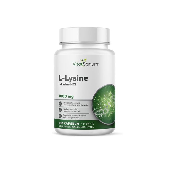VitaSanum L-Lysin Kapseln, 1000 mg, 100 Kapseln.