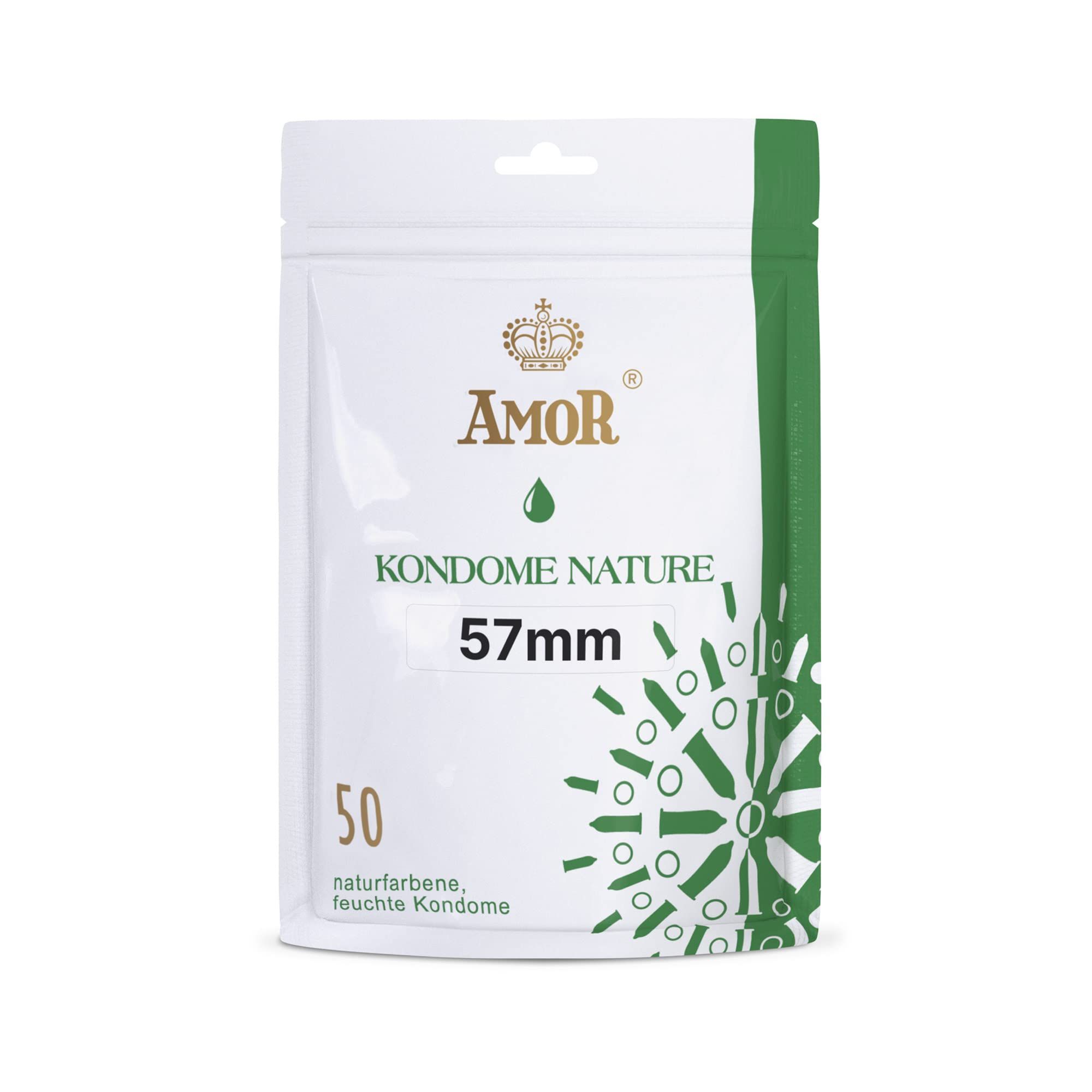 Verpackung AMOR Kondome Nature 57mm, 50 Stück, naturfarben, feucht.