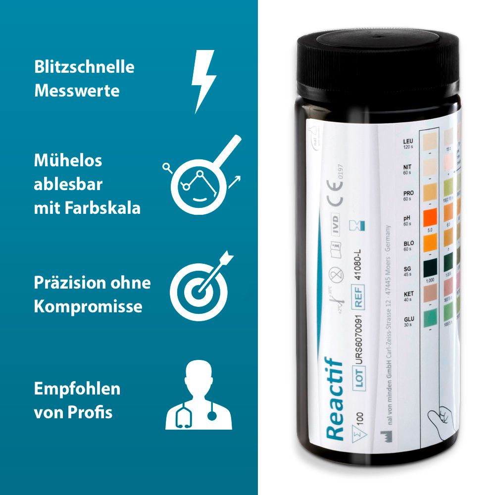 Reactif Gesundheitstest - Urin Teststreifen für 8 Parameter