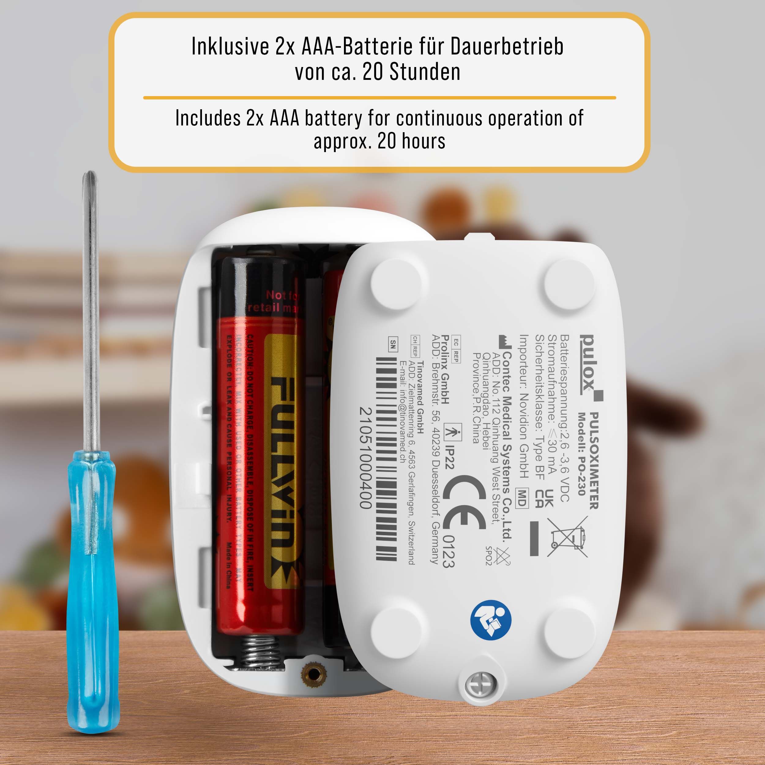pulox - PO-230 - Finger-Pulsoximeter für Kinder - Gelb