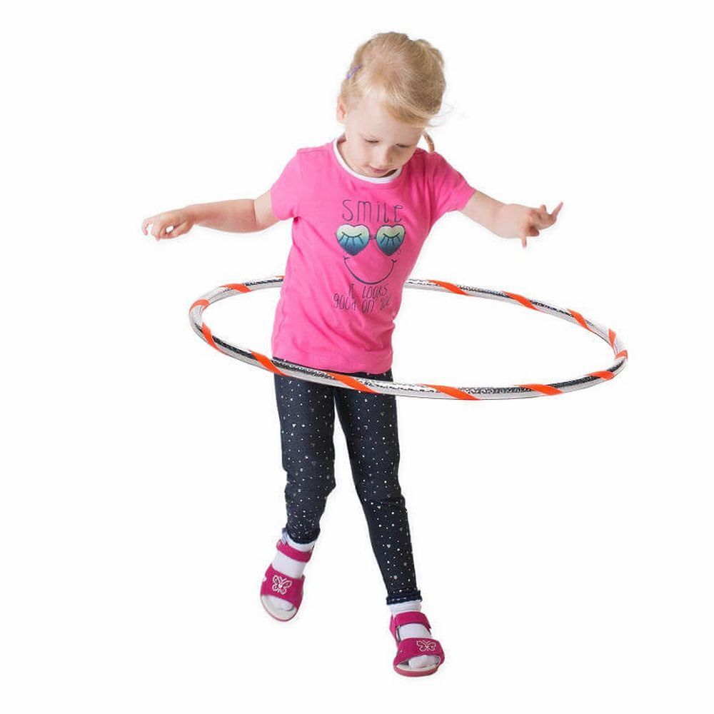 Hoopomania Funny Kinder-Hula-Hoop | Ø 80 cm | Silber-Orange