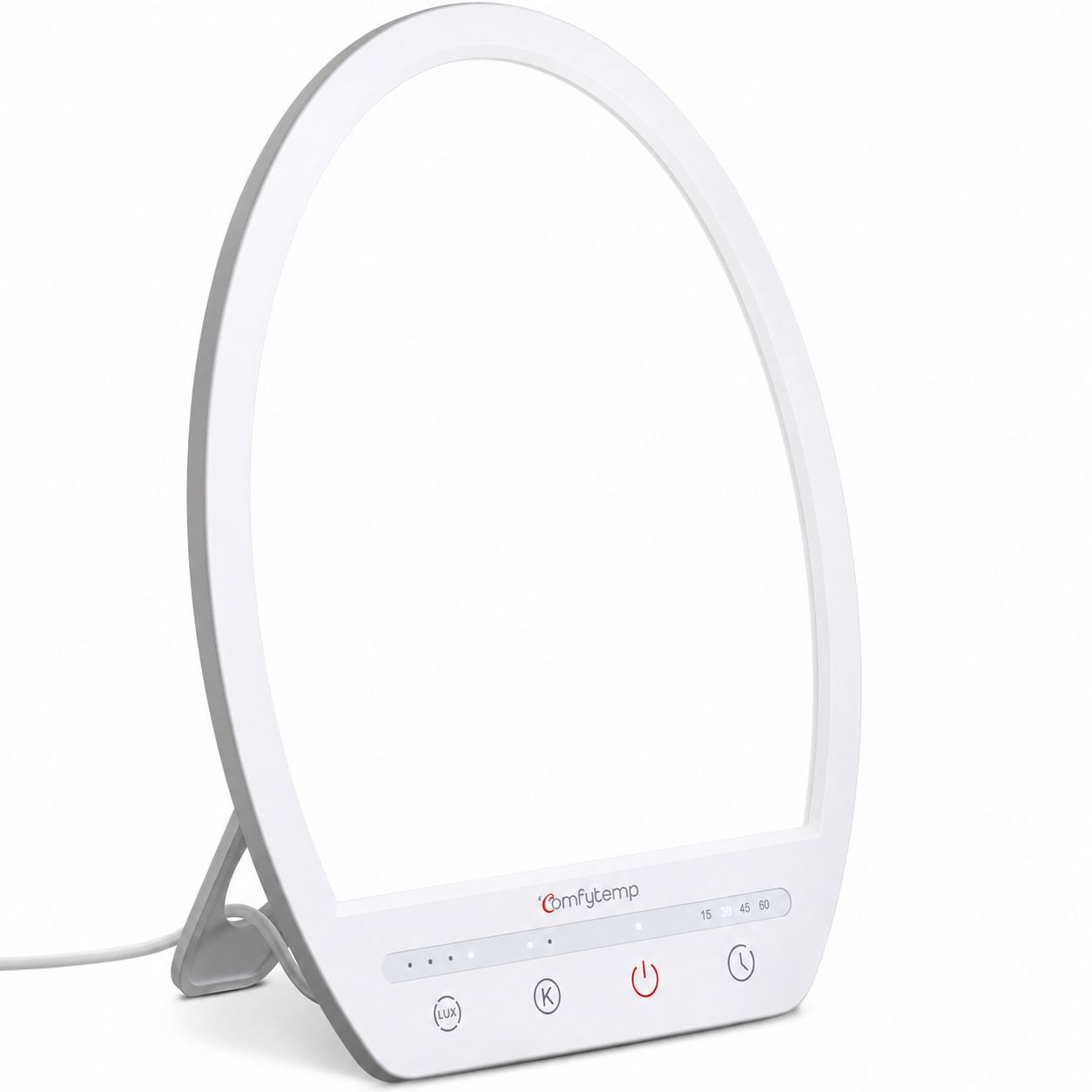 Lichtwecker: 4 Helligkeitsstufen (30-100%), 3 Farbtemperaturen (kalt, kombiniert, warm).
