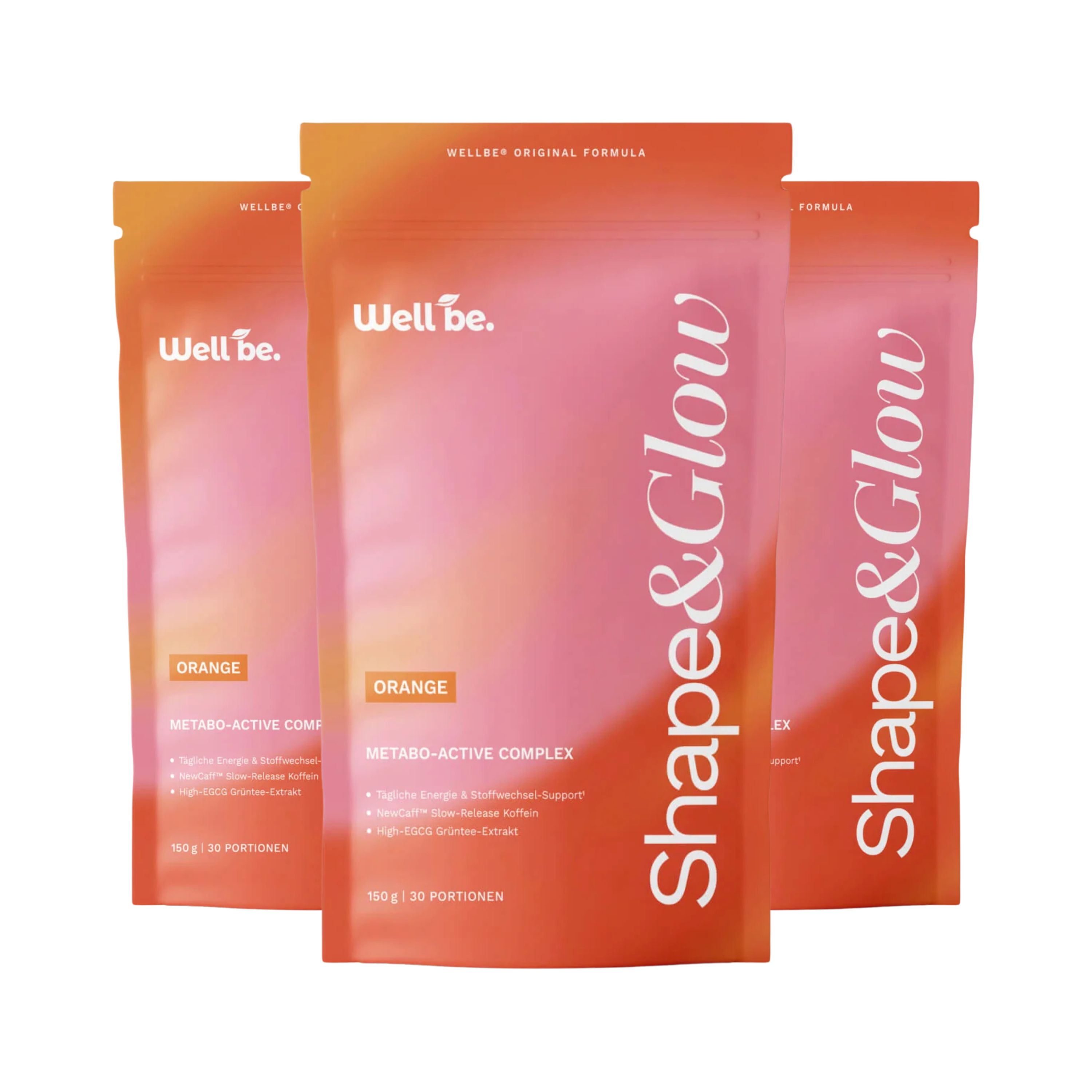 wellbe Shape & Glow™ Drink mit NewCaff™ Slow-Release Koffein, L-Carnitin, Grüntee-Extrakt, Kollagen