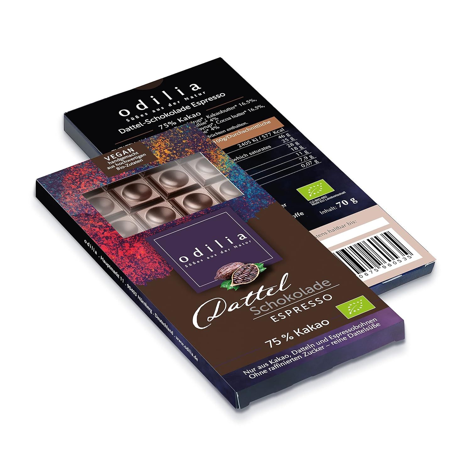 odilia Bio Dattel Schokolade mit Espresso