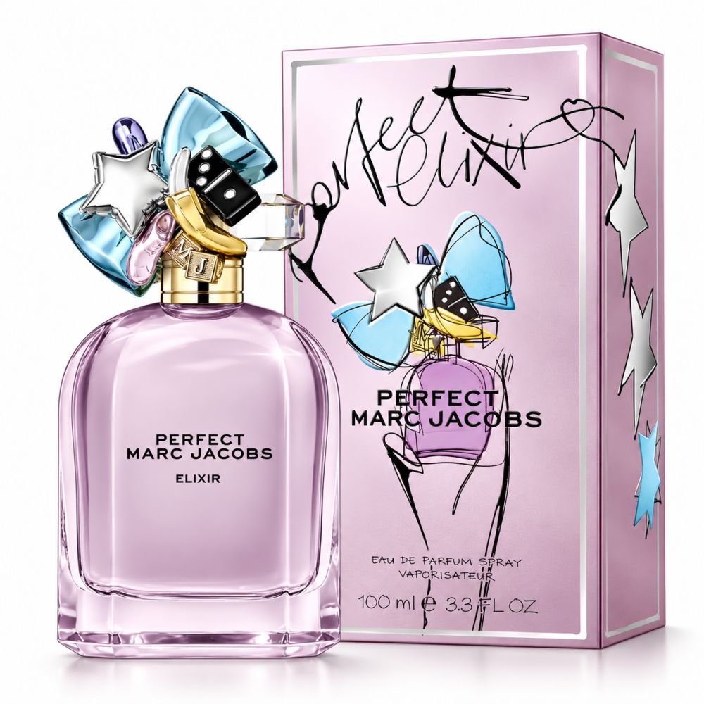 Marc Jacobs Perfect Elixir Eau de Parfum Flakon und Verpackung.