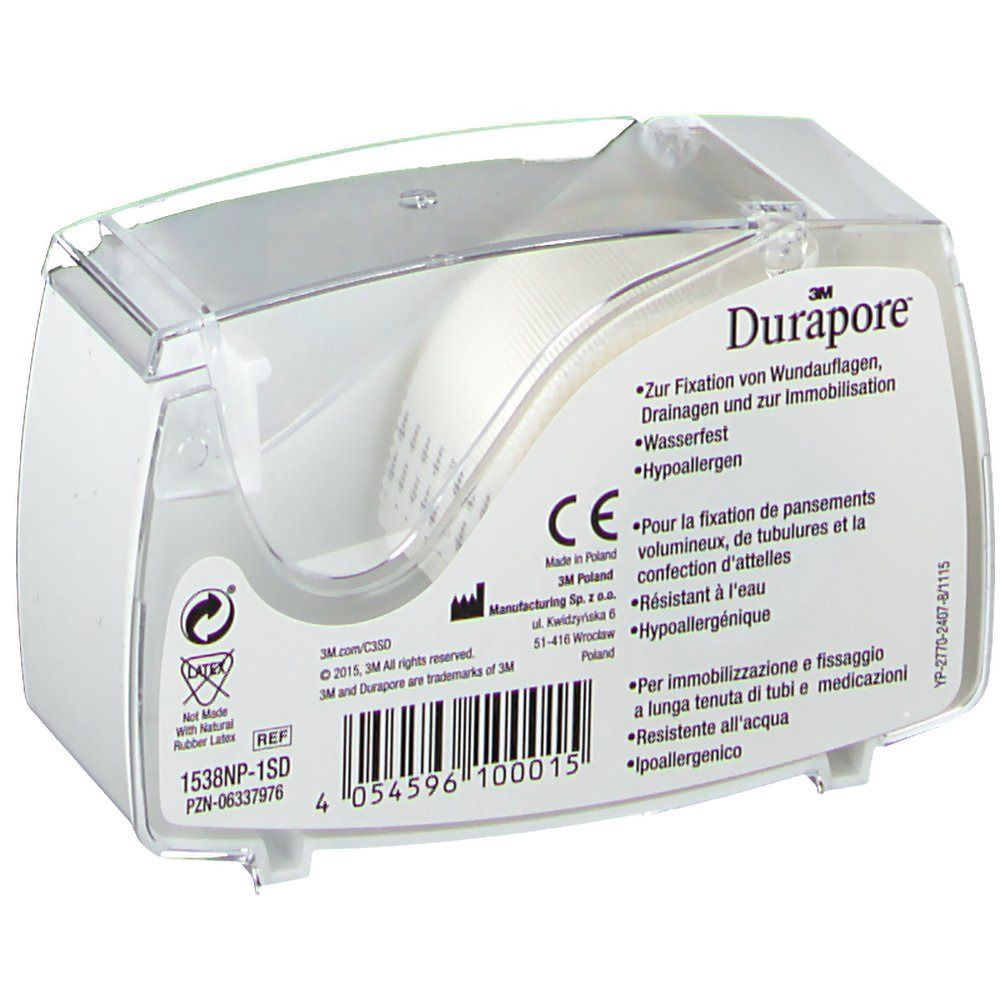 3M Durapore Kunstseidenpflaster 2,5 cm x 5 m mit Abroller