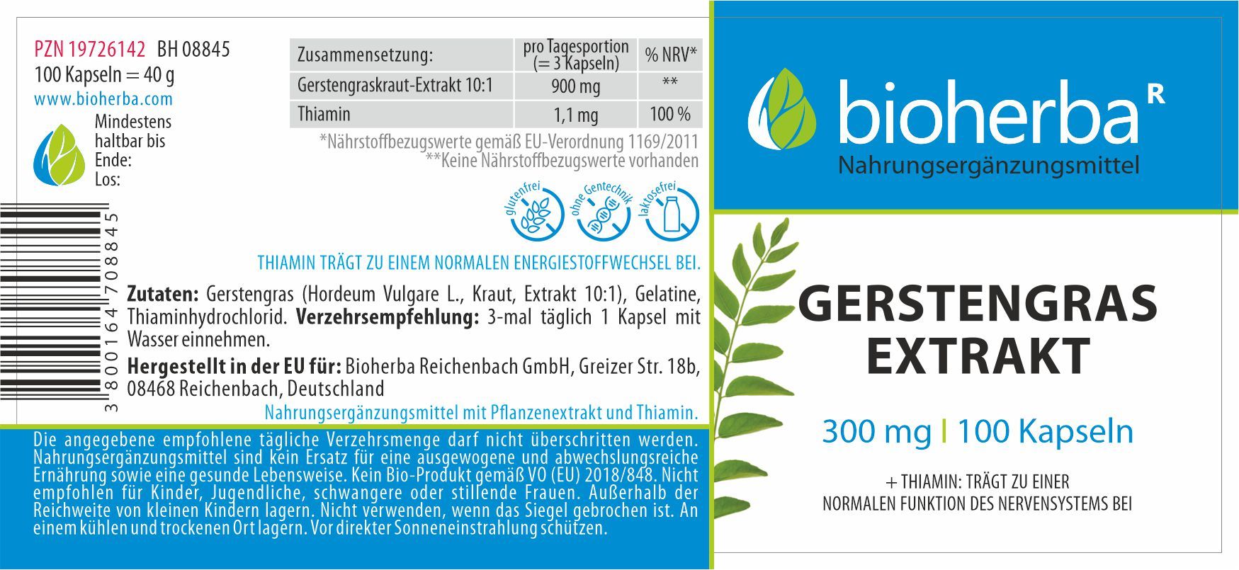 Bioherba Gerstengras Extrakt Kapseln